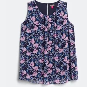 Floral Sleeveless Top - Pink and Blue